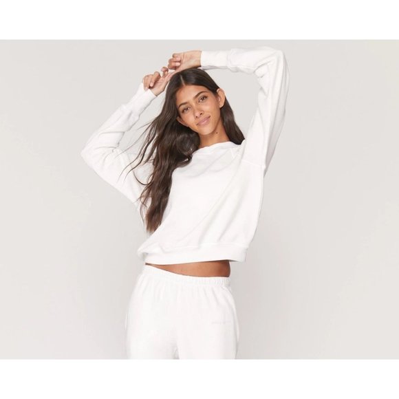 SPIRITUAL GANGSTER BRIDGET RAGLAN WHITE SWEATSHIRT SZ MEDIUM M - Picture 1 of 10